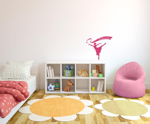 Personalized Ribbon Banner Dancer Ballet - Wall Decal Custom Vinyl Art Stickers - image 1
