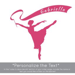 Personalized Ribbon Banner Dancer Ballet - Wall Decal Custom Vinyl Art Stickers - thumbnail 3