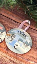 Personalized Penguin Christmas Bauble Initial Name Decoration