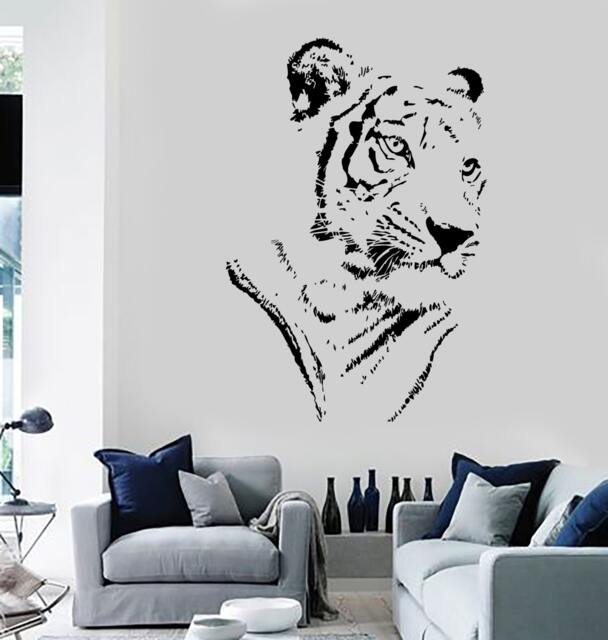 Wall Vinyl Decal Tiger Head Predator Animal Jungle Cool Decor Art Mural 1455Dz - image 1
