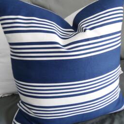 Blue Stripe Pillow Covers.toss Pillows.throw Pillows.farmhouse Pillows.beach Decor.cottage.nautical.blue & White Stripe.slipcovers - thumbnail 2