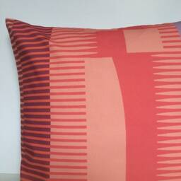 Square Combed Stripe Cushion - Pink, Salmon + Lilac - thumbnail 4