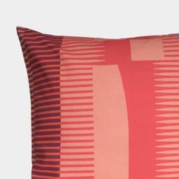 Square Combed Stripe Cushion - Pink, Salmon + Lilac - thumbnail 2