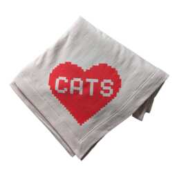 Cozy Cat Lover Fleece Throw Blanket - Pixel Art Design, Soft 50x60 - thumbnail 3