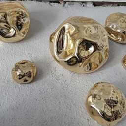 Modern Mirror Wall Art Set - Hand-Blown Silver Glass Pebble Sculptures, Organic Shapes For Luxury Minimalist Home D??cor - thumbnail 4