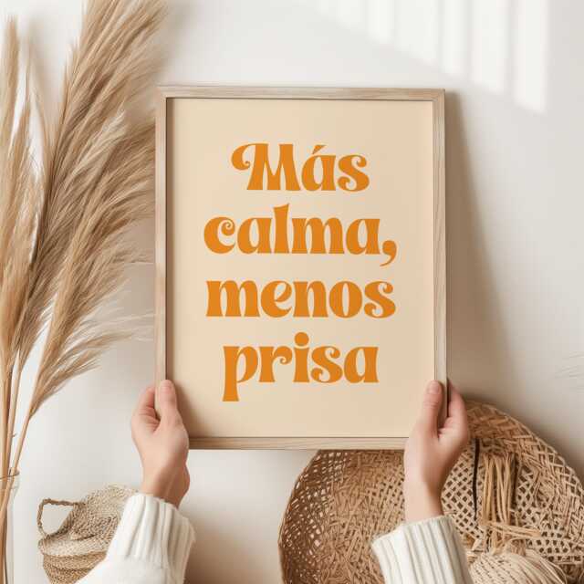 M??s Calma Menos Prisa Print - Spanish Quote Wall Art Slow Living Poster Boho Home Decor Mindfulness Gift Retro Typography - image 1