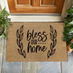 Bless Our Home Doormat - Faithful Welcome Mat, Graceful Entry Rug, Peaceful Decor, Christian Gift, Warm Porch Accent - thumbnail 1