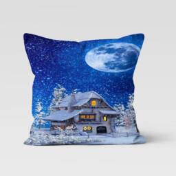 Christmas Pillow Cover-Deer Cushion Cover-Navy Blue Xmas Home Decoration-Santa Gift Bags-Winter Tree & Polar Bear Style - thumbnail 3