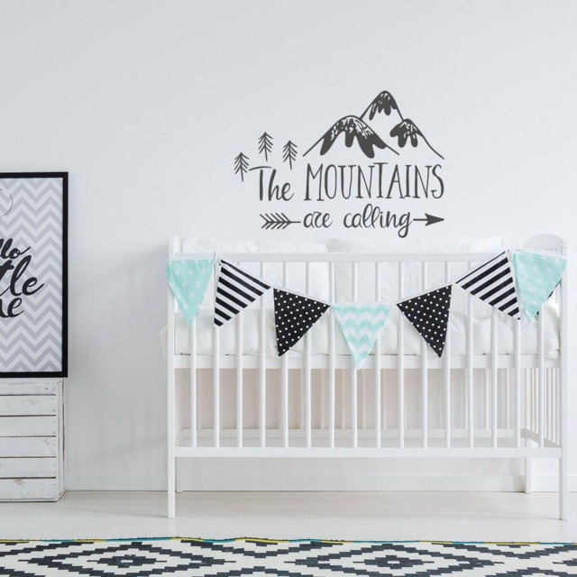 Mountain Nursery Wall Decal Woodland Forest Kids Room Decor Ww130 - image 1