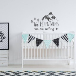 Mountain Nursery Wall Decal Woodland Forest Kids Room Decor Ww130 - thumbnail 1
