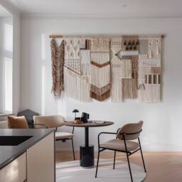 Extra Large Macrame Wall Hanging, Natural Art Tapestry, Mid-Century Decor, Brown Textured Textile Decor