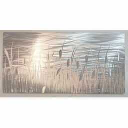 "Modern Abstract Silver Metal Wall Art, Indoor Outdoor, " - thumbnail 4