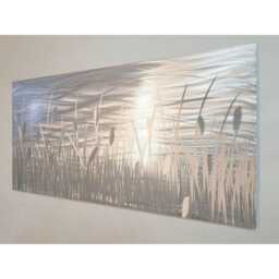 "Modern Abstract Silver Metal Wall Art, Indoor Outdoor, " - thumbnail 3