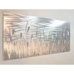 "Modern Abstract Silver Metal Wall Art, Indoor Outdoor, " - thumbnail 2