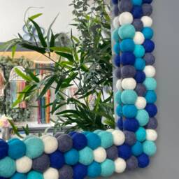 Square Pom Wall Hanging Mirror - thumbnail 2