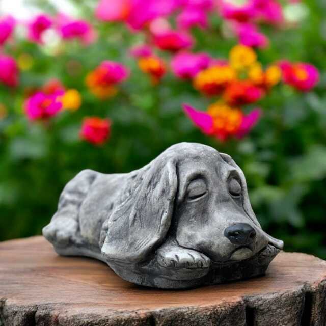 Concrete Spaniel Statue Stone Dog Figurine Outdoor Garden Sculpture Cement Yard Ornament Pet Memorial Gift For Lover Holiday - image 1