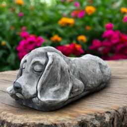 Concrete Spaniel Statue Stone Dog Figurine Outdoor Garden Sculpture Cement Yard Ornament Pet Memorial Gift For Lover Holiday - thumbnail 3