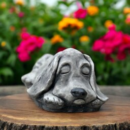 Concrete Spaniel Statue Stone Dog Figurine Outdoor Garden Sculpture Cement Yard Ornament Pet Memorial Gift For Lover Holiday - thumbnail 2