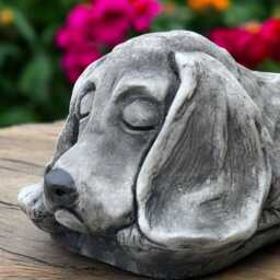 Concrete Spaniel Statue Stone Dog Figurine Outdoor Garden Sculpture Cement Yard Ornament Pet Memorial Gift For Lover Holiday - thumbnail 4