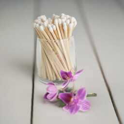 Etched Star Glass Match Pot With Striker - Candle Accessory - thumbnail 2