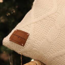 Samantha Throw Pillow, Ivory Sweater Knit - thumbnail 2