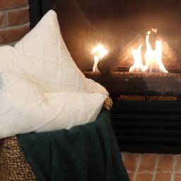 Samantha Throw Pillow, Ivory Sweater Knit - thumbnail 4