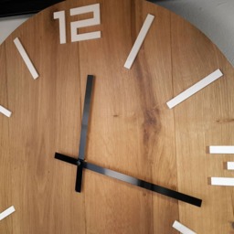 Large Wall Clock, Rustic Oak Natural Wood, White Numbers Gloss, Wood Wood Clock 19 - thumbnail 2