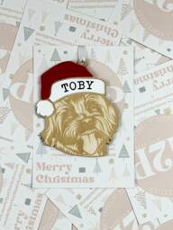 Personalised Pet Christmas Bauble/Ornament With Name - Dog Lhasa Apso 055