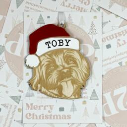 Personalised Pet Christmas Bauble/Ornament With Name - Dog Lhasa Apso 055 - thumbnail 3