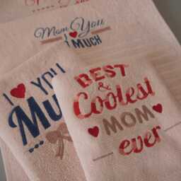 Terry Bath Towels With Mother's Day Embroidery