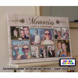 Family Memories Handmade Unique Photo Picture Collage Wall Art Framed Canvas Print Mum Dad Parents Grandparents Friend Birthday Gift - thumbnail 3