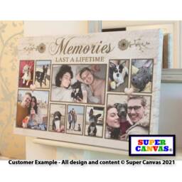 Family Memories Handmade Unique Photo Picture Collage Wall Art Framed Canvas Print Mum Dad Parents Grandparents Friend Birthday Gift - thumbnail 1