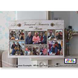 Family Memories Handmade Unique Photo Picture Collage Wall Art Framed Canvas Print Mum Dad Parents Grandparents Friend Birthday Gift - thumbnail 2
