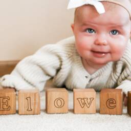 Personalized Maple Wood Name Blocks - Engraved Nursery Decor - thumbnail 3