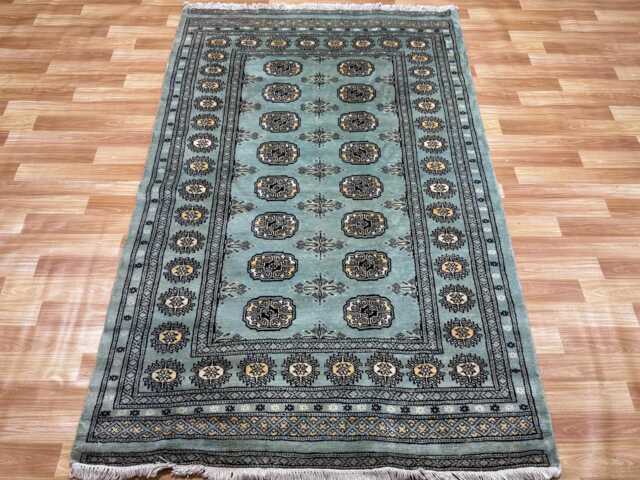 4x6 Pistachio Green Bokhara Rug - Washable Kitchen Woolen Living Room Hand Knotted Wall Turkish - image 1