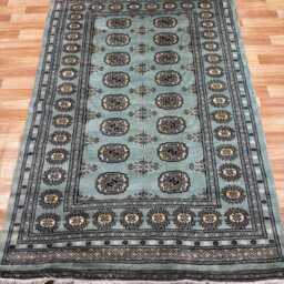 4x6 Pistachio Green Bokhara Rug - Washable Kitchen Woolen Living Room Hand Knotted Wall Turkish - thumbnail 2