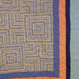 "Modern Illusion Throw Quilt Handmade Cotton Square Design - 52"" X 52" - thumbnail 3