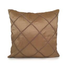 Gold Tan Pillow, Throw Pillow Cover, Decorative Cushion Covers, Trendy Accent Silk Home Decor, Pattern - thumbnail 1