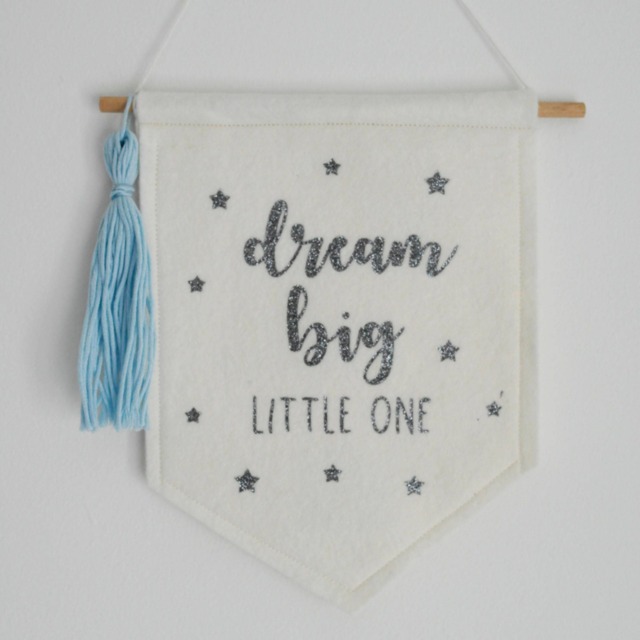 Dream Big Little One - Nursery Decor Wall Art Bunting Inspirational Quotes Children's Felt - image 1