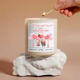I Love You Valentines Day Candle - Soy Wax Gift Box Valentine's Bears With Balloons For Her - thumbnail 3