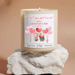 I Love You Valentines Day Candle - Soy Wax Gift Box Valentine's Bears With Balloons For Her - thumbnail 1