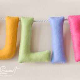 Felt Baby Name Sign Colorful Owl Nursery Decor - thumbnail 3