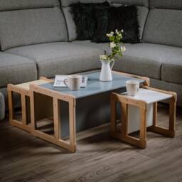 Multifunctional Kids Bench With Chairs Beech Wood Activity Table - thumbnail 3