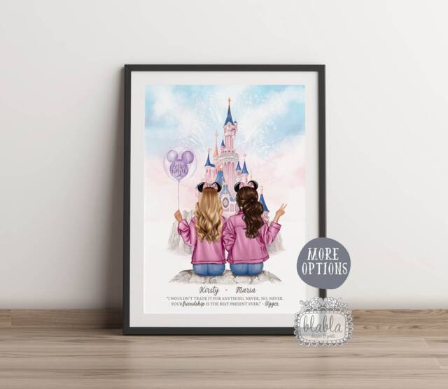 Besties Forever Print, Best Friends Magic Castle Birthday Gift, Christmas Gift For Friend, Sisters Bff - image 1