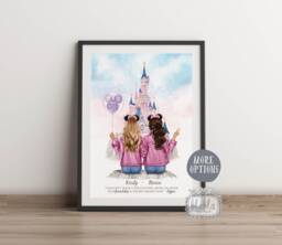 Besties Forever Print, Best Friends Magic Castle Birthday Gift, Christmas Gift For Friend, Sisters Bff - thumbnail 1