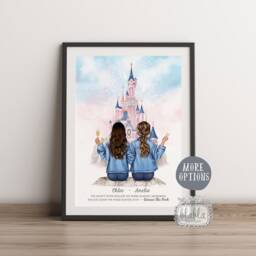Besties Forever Print, Best Friends Magic Castle Birthday Gift, Christmas Gift For Friend, Sisters Bff - thumbnail 2