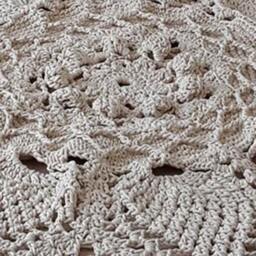 Crochet Cotton Rug Round Area Rug, French Country Decor - 75 Inch - thumbnail 2