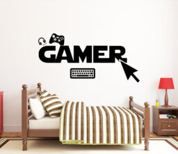 Gamer Wall Decal Video Game Controller, Gaming Room Decor 2056Re - thumbnail 1