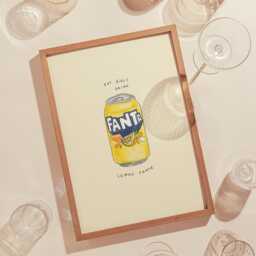 Hot Girls Drink Fanta Lemon Wall Print - Summers Day Poster Lover Aesthetic Art Holiday Fizzy - thumbnail 3