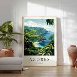 Azores Portugal Poster Coastal Landscape Wall Art - thumbnail 2
